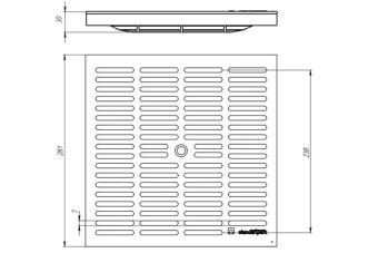 Крышка пластиковая PolyMax Basic для дождеприемника 300х300 А15 (280x280x30)
