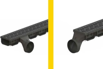 Лоток водоотводный S'PARK3 DN100 (1000x130x100) с решеткой стальной оцинкованной, класс А15