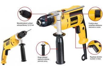 Дрель электрическая ударная DeWALT DWD024S-QS 701W