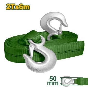 Буксировочный ремень со стальными крюками  2T*6 м  JDRT33260 Jadever