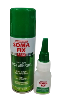 Клей быстрого склеивания Somafix. Клей 25 г. Активатор 100 мл