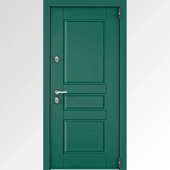 Дверь входная металлическая SNEGIR 55PP, 950x2050мм (R-правая), LKP "Зелёный Изумруд", S55-NC-2, МДФ орех