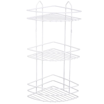 Полка угловая для ванной Perilla 3 яруса, металлическая, белая 71303