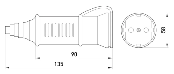 Силовая розетка переносная e.socket.pro.2.16, 2п., 220В, 16А (212)