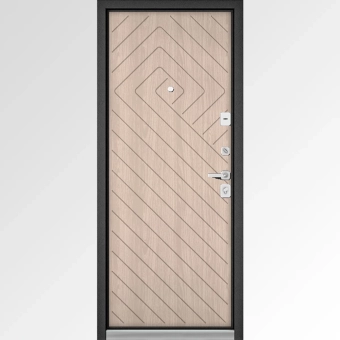 Дверь входная Premium 90 Buldoors 88*205см, Чёрный шёлк, R-правая, MDF Дуб Шале Серебро, 9P-125, MDF Ясень Riviera Ice