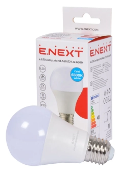 Лампа светодиодная e.LED.lamp.stand.A60.E27.12Bт.6500К 110лм/Вт