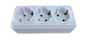 Розеточный блок на 3 гнезда 2P+Е 16A белый SELENA 1000kW