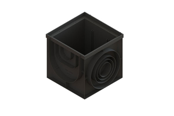 Дождеприемник квадратный ливневой PolyMax Basic (400x400x391), с подключением к лоткам