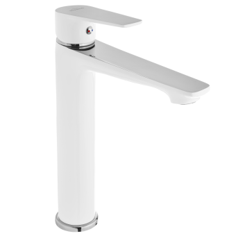Смеситель для умывальника (высокий) DOKOS WHITE / CHROM, Invena, Польша