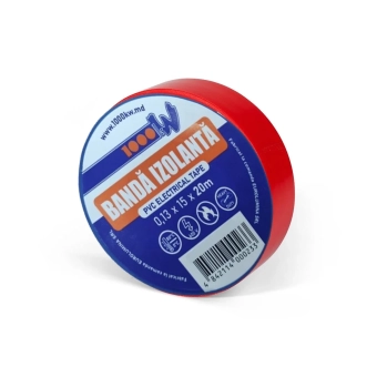 Изолента ПВХ 0.13x15мм Красная 20 метров 1000kW