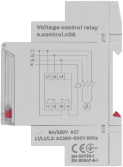 Реле контроля напряжения e.control.v06, трехфазное цифровое