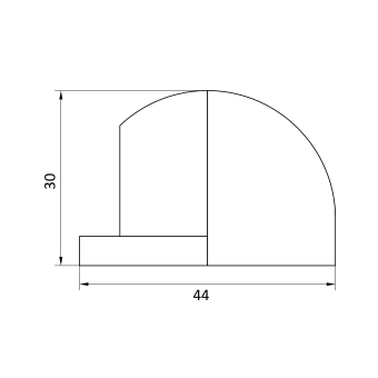 Стопор дверной напольный H-30мм полусфера, античная бронза
