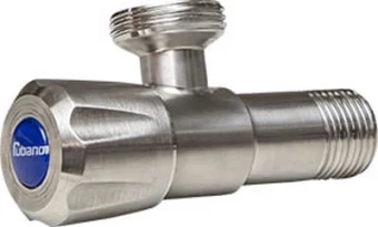 Кран угловой. нержавеющая сталь. d1/2 'Н х 3/4' Н. RUBANO