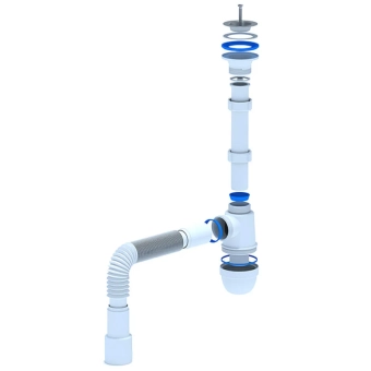 Сифон АНИ 1 ANIPLAST 1/4" x д 40 мм. С гибкой трубой д 40 x 40/50 мм