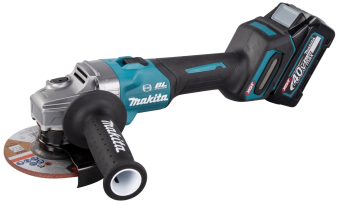 Углошлифовальная машина на аккумуляторе 125mm, 2 аккумулятора XGT 40V, 4Ah, MAKITA