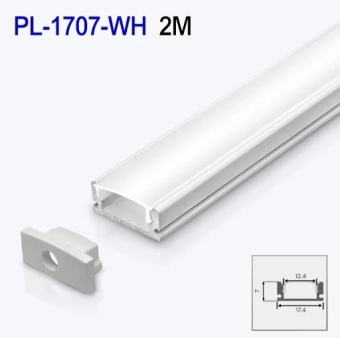 Профиль PL-1707-WH 2m для LED ленты белый накладной, алюминий PANLIGHT