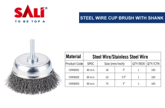 Чашечная щетка для шлифовки, с хвостовиком Ø75мм, SALI