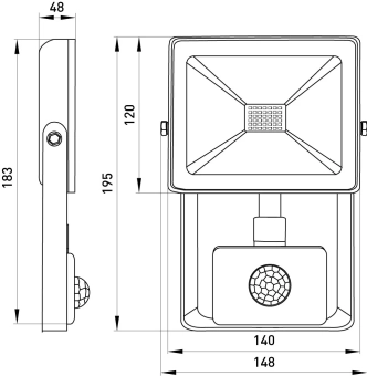 Прожектор с датчиком движения LED  6000K