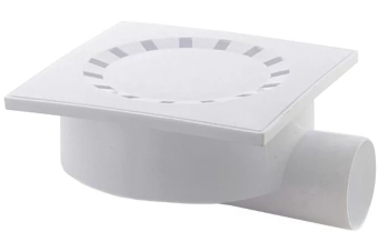 Горизонтальный трап RTP с сухим затвором с поплавком, белый D 50 мм, 150х150 мм