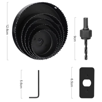 Набор режущих коронок для ГКЛ (63мм, 75мм, 88мм, 100мм, 126мм) EP-10219, Epica Star