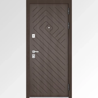 Дверь входная Premium 90 Buldoors 88*205см, Чёрный шёлк, R-правая, MDF Дуб Шале Серебро, 9P-125, MDF Ясень Riviera Ice