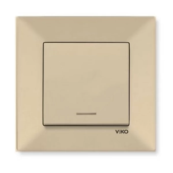 Выключатель одноклавишный с подсветкой Meridian Viko by Panasonic. Крем