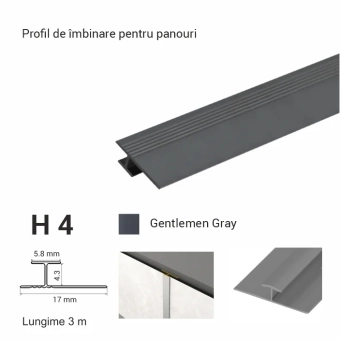 H4, Профиль для соединения панелей, 3 м Gentleman Gray
