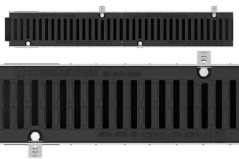 Лоток водоотводный POLYMAX DRIVE DN100 H216 с решеткой чугунной D400 (1000х160х216)