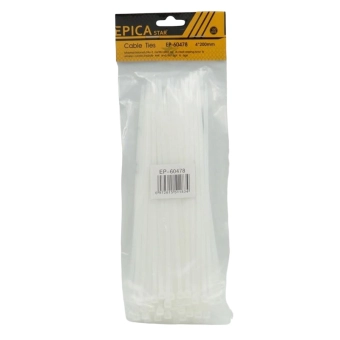 Стяжки кабельные (хомуты), нейлон, белые 4*200мм, EP-60478, Epica Star