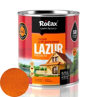 Срок Лазурь Алкидная для дерева, Махагон, LAZUR Rolax 0.75л