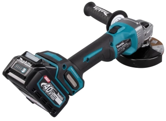 Углошлифовальная машина на аккумуляторе 125mm, 2 аккумулятора XGT 40V, 4Ah, MAKITA