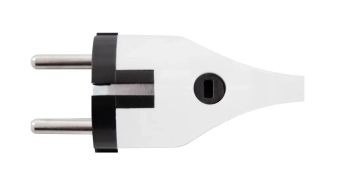 Вилка бытовая e.plug.angle.005.16, с ж/к, 16А угловая белая с ручкой