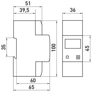 Счетчик однофазный 5(65)А электронный класс 1.0 (некомерц.) RS485