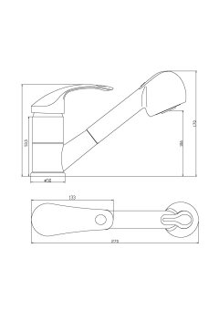 Смеситель для кухни с выдвижным носиком NEA, chrom, Invena, Польша