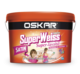 OSKAR Super Weiss Satin, Супер моющая, против плесени, 8.5л