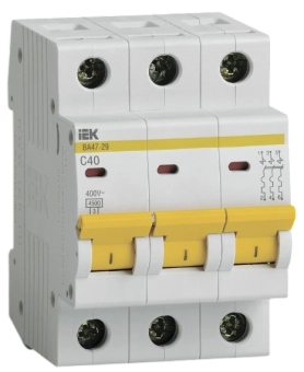 Выключатель автоматический ВА47-29 3Р 40А 4,5кА С IEK