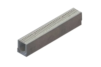 Лоток водоотводный BetoMax Bsic DN100 H125 с решеткой оцинкованной A15 (1000x140x125)