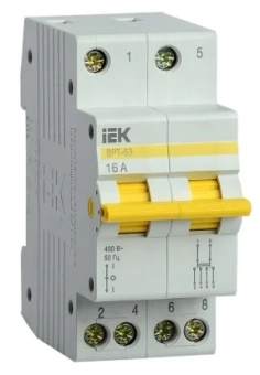 Перекидной рубильник IEK BPT-63 2P 16 A 400 В