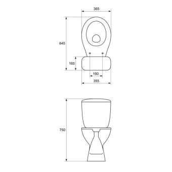 Унитаз компакт с нижним подводом горизонтальный PP Cersanit President