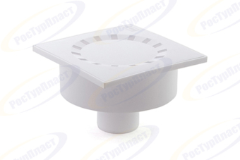 Трап вертикальный 100х100, D50, пласт. решетка с сухим затвором, RTP