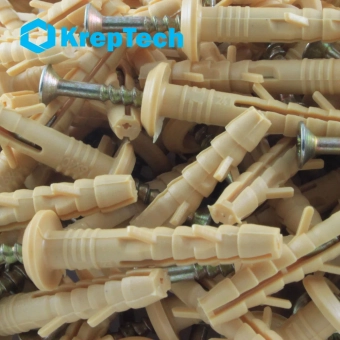 Дюбель грибовидный (полипропилен) с ударным шурупом (SMT-G) Ø6 L=60мм, КрепТех