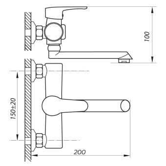 Смеситель для ванной Zerix PUD3 146