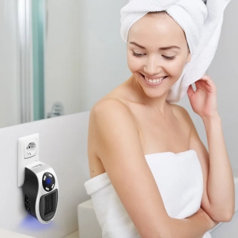 Обогреватель керамический с вентилятором, портативный 500 Вт, TROTEC TFC2E, Черный