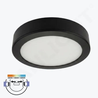 Спот LED накладной/встраиваемый 24W 3CCT круглый черный IP20 190*230*26.5 PANLIGHT PL-UL24UPB3CCT