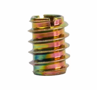 Муфта мебельная врезная резьбовая "LIDER" M*15 желтая оцинкованная DIN7965