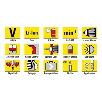 Дрель шуруповерт на аккумуляторе 16 В, PSCS1116, Trotec