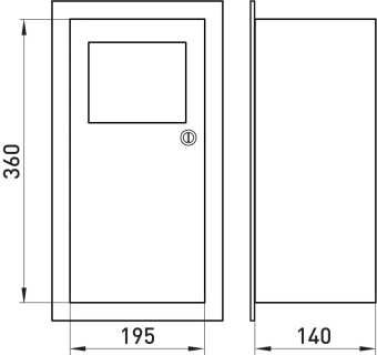 Шкаф металлический, под 1-фазный  счетчик, 8 модулей, встраиваемый, с замком