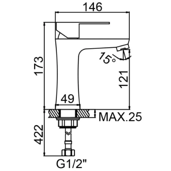 Смеситель для умывальника Zerix 811 
