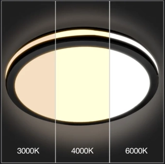 Плафон потолочный LED 36W 3CCT PL-CL36H9Y3CCT-BL 230V IP65 черный