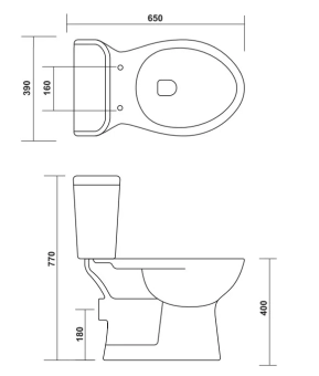 Унитаз компакт напольные Queen + Крышка PP Orient Ceramic Индия